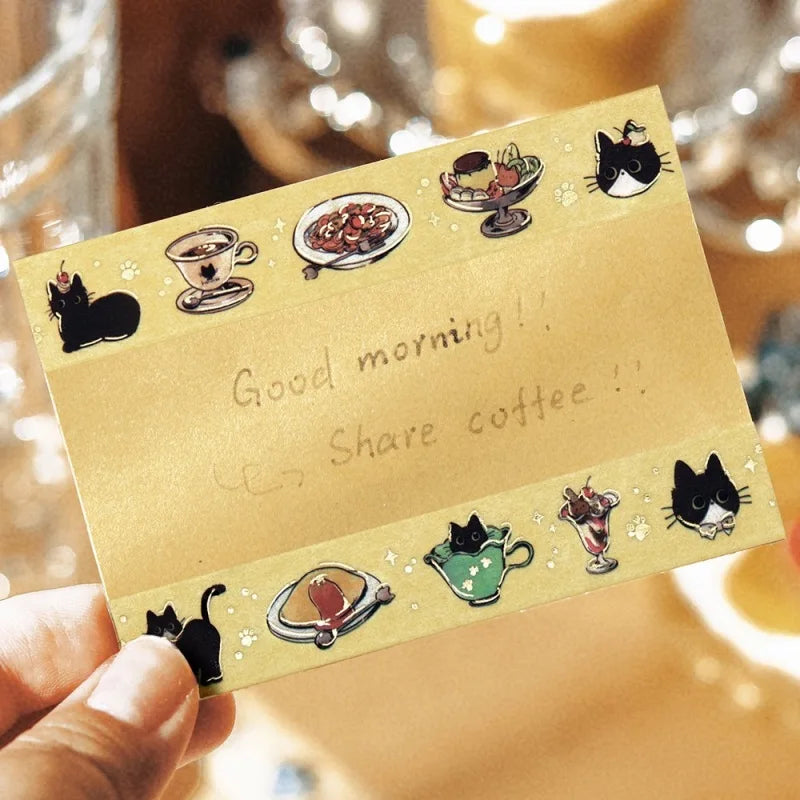 BGM | Decorative Washi Tape Black Cat Cafe | Masking Tape