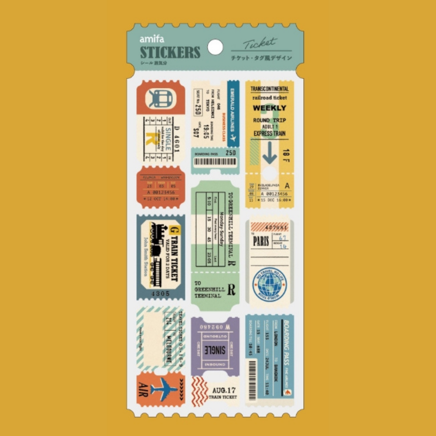Amifa | Pegatinas Retro de Viaje – Billetes de tren