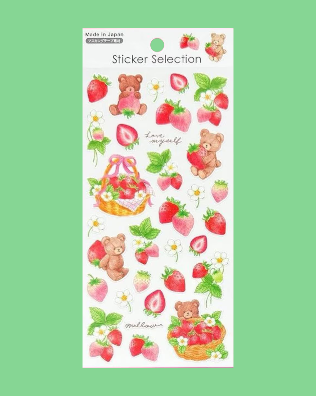 Gaia | Sticker Selection Pegatinas Picnic y ositos con fresas