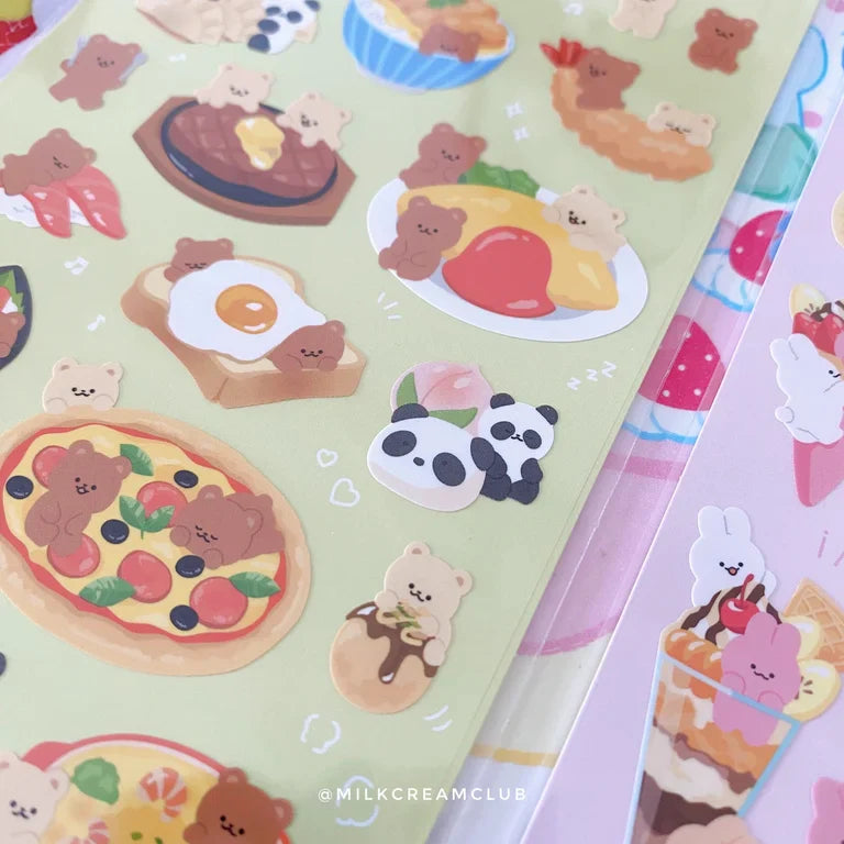 Pegatinas Gaia Bears Meal platos japoneses con osos