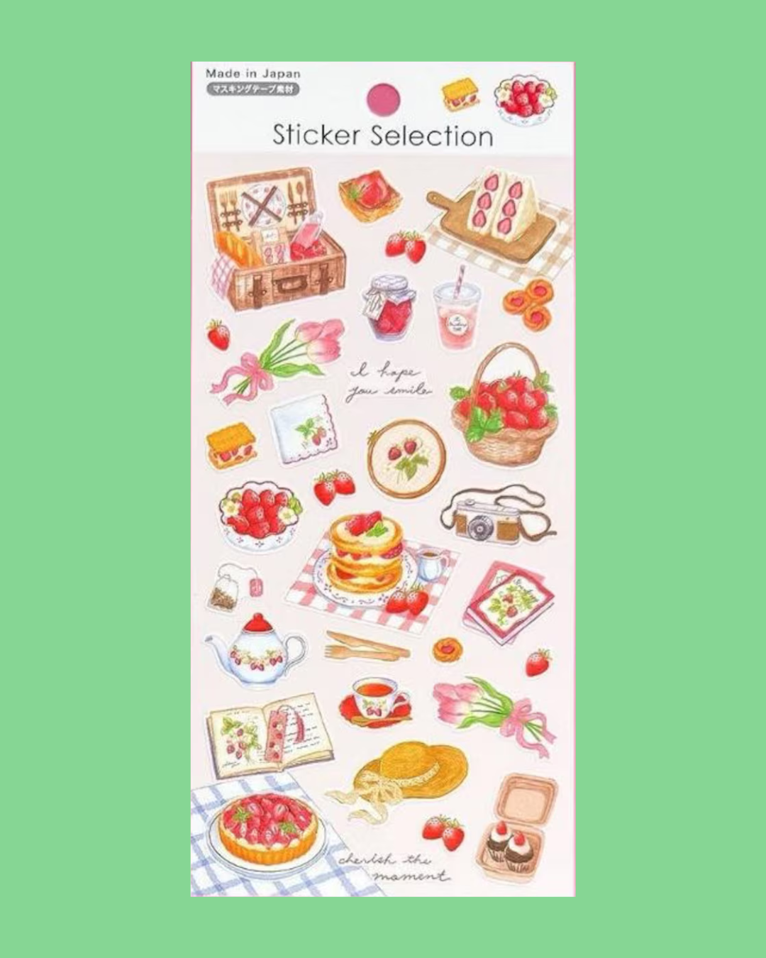 Gaia | Sticker Selection Pegatinas Picnic y ositos con fresas