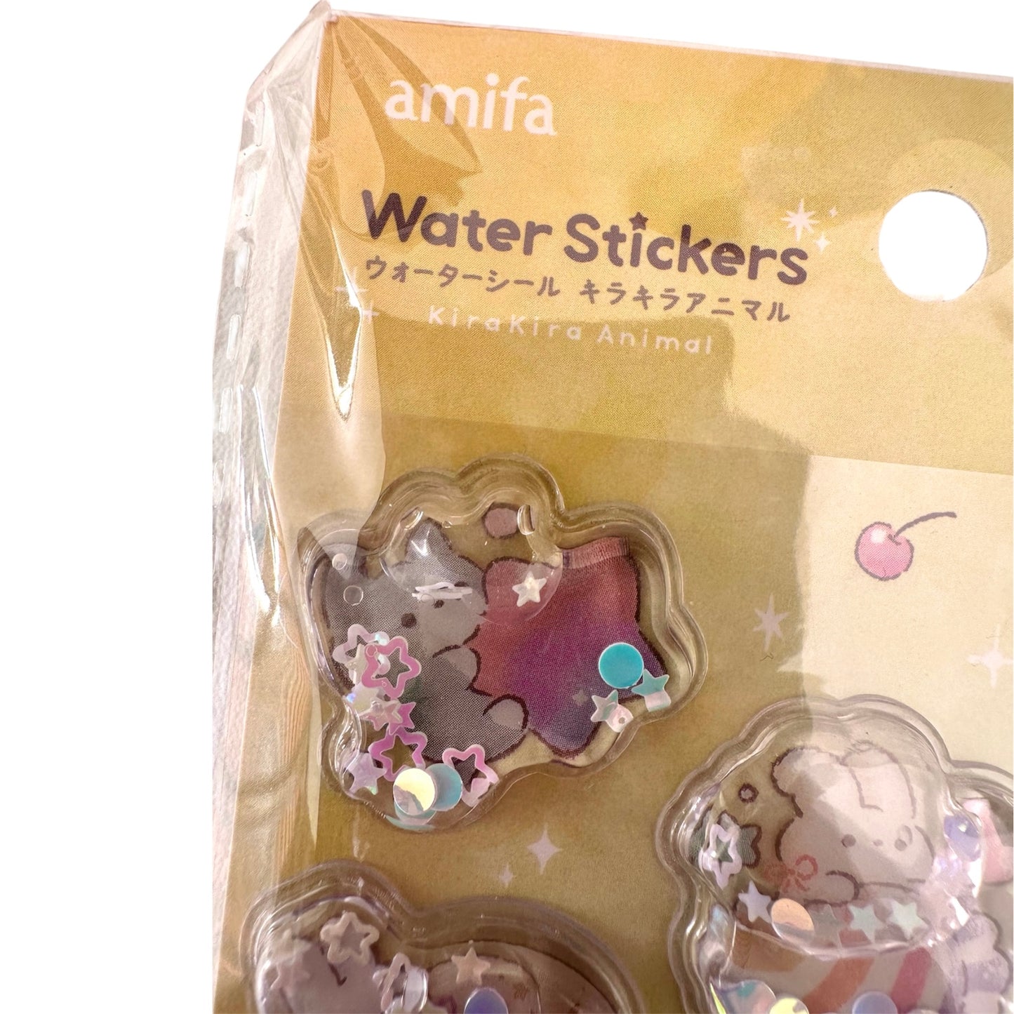 Pegatinas japonesas Amifa, water stickers 3D KiraKira Animal