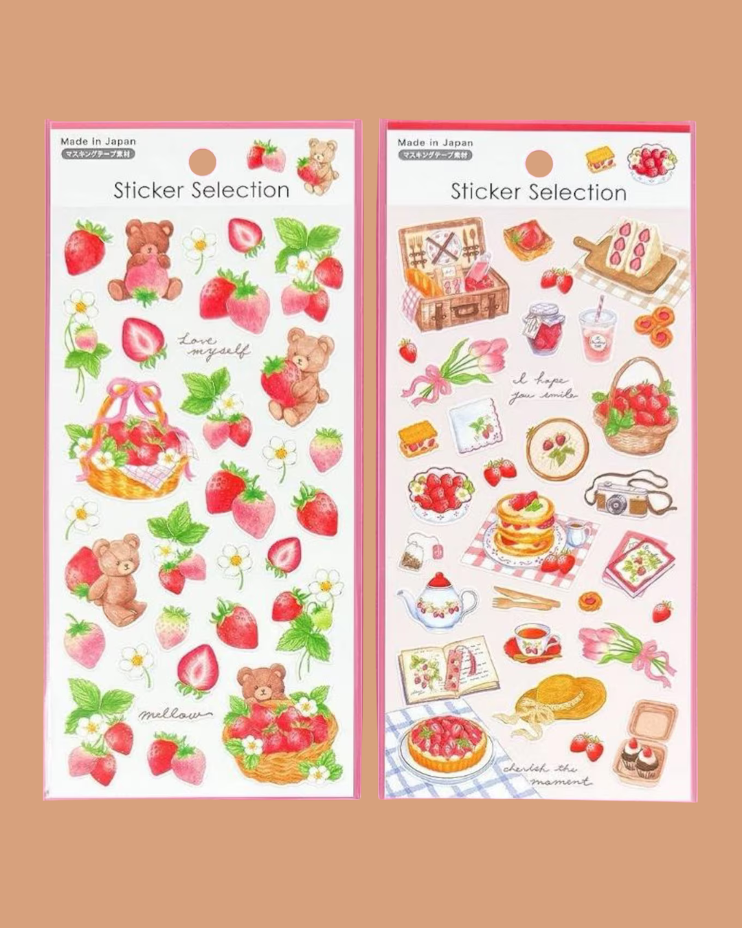 Gaia | Sticker Selection Pegatinas Picnic y ositos con fresas