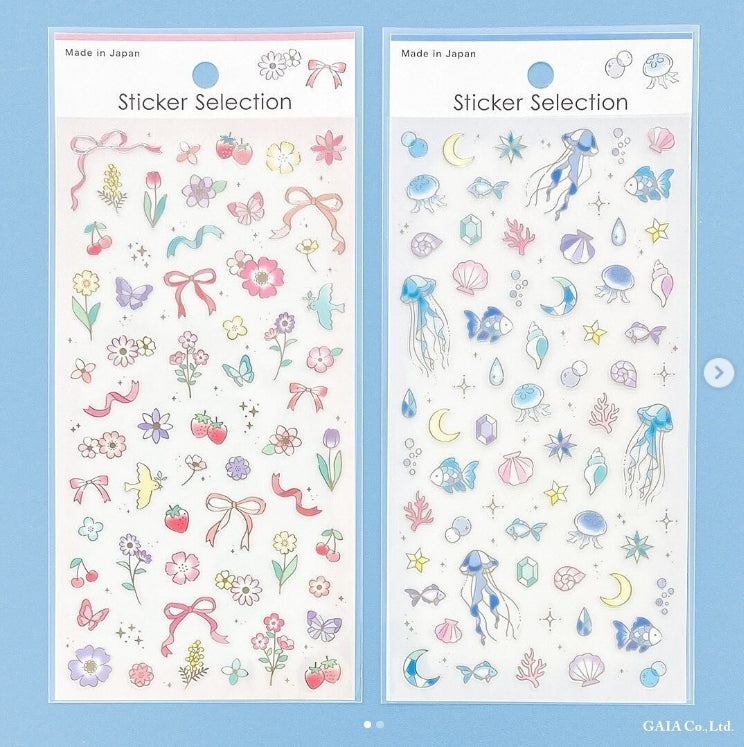 Pegatinas japonesas de lazos y meduzas foil metalizado