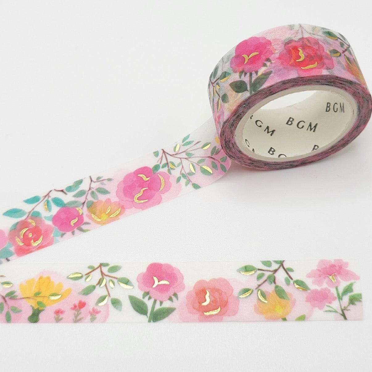 BGM | Washi Tape Rosas con Foil Dorado