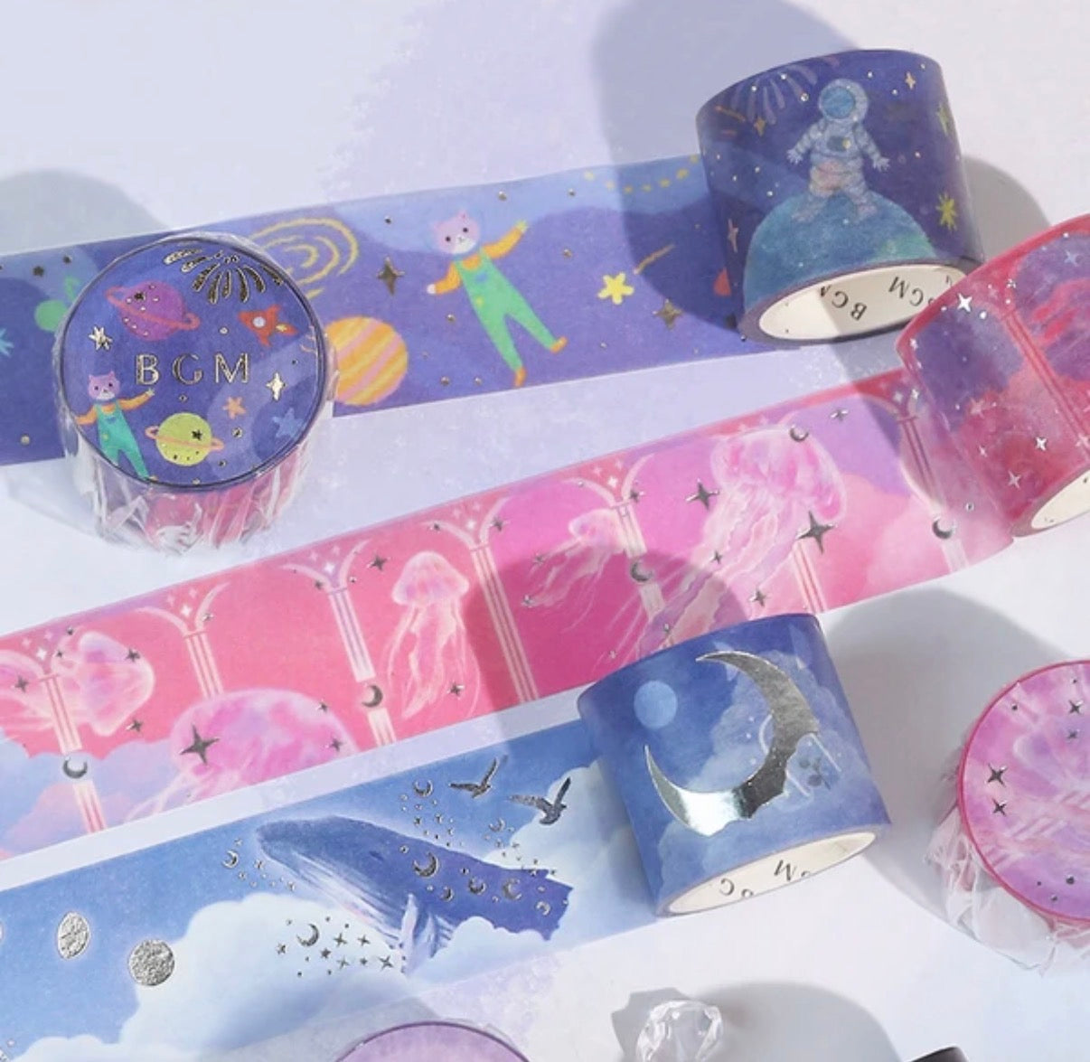 BGM | Washi Tape Jellyfish Dream con Foil Plateado