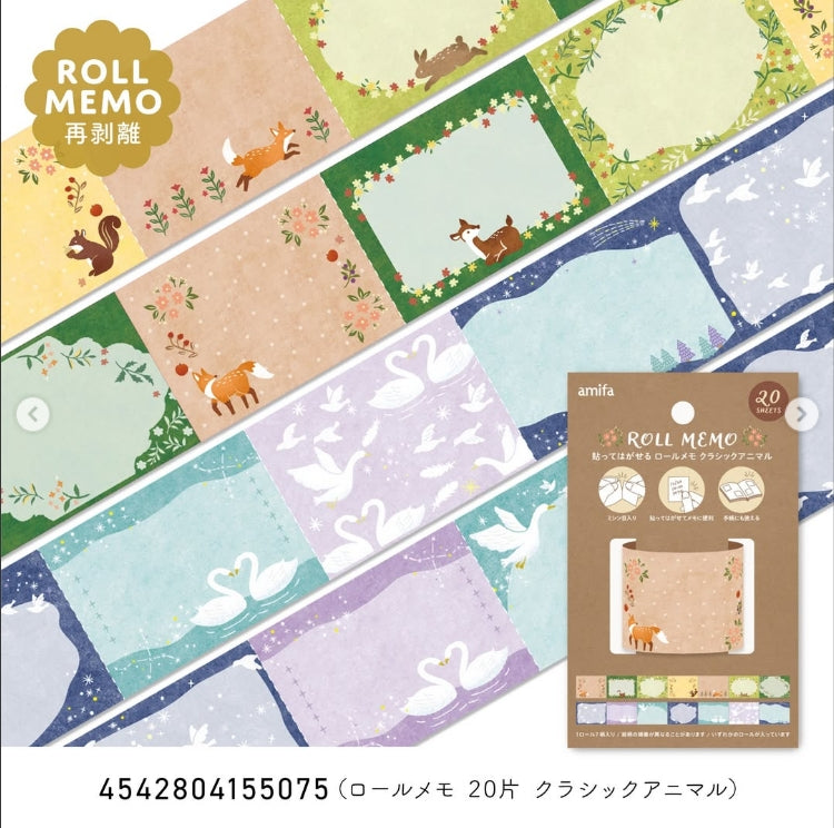 amifa | Roll Memopad adhesivo 20 hojas – Classic Animal