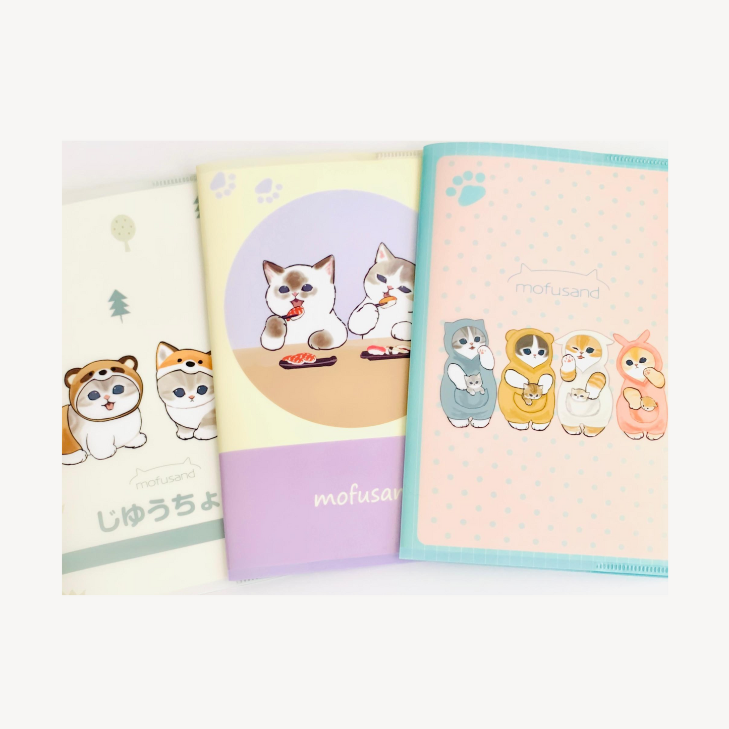 Set de carpeta y cuaderno con diseño variados de gatos de Mofusand