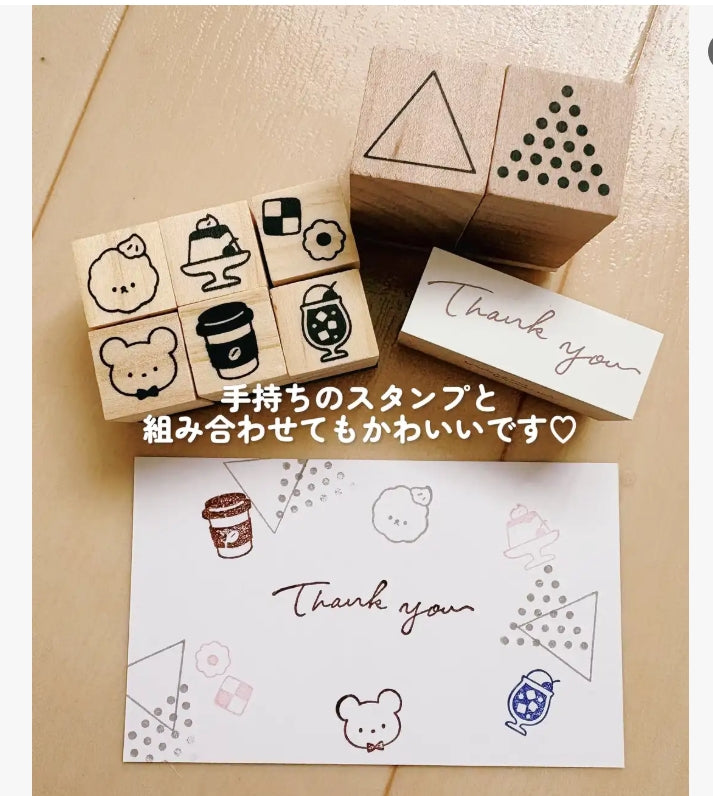 Loujene | Set de Sellos de Madera – Café Kawaii