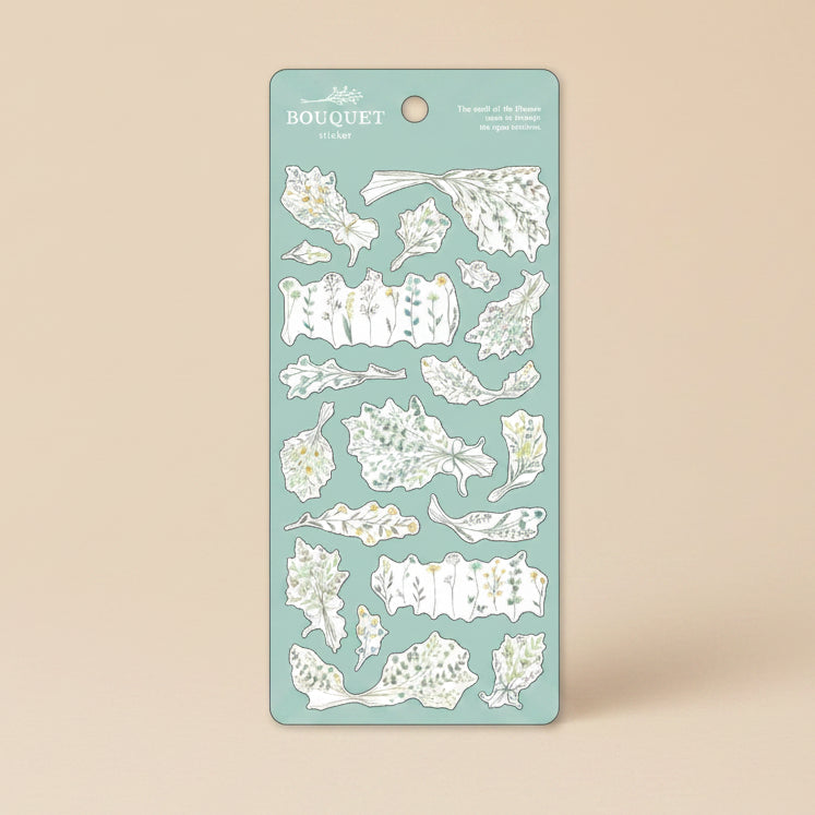 Pegatinas japonesas Mind Wave de hojas botánicas para decorar márgenes y enmarcar textos en tu cuaderno. Disponible en Nagomi Papelería, papelería japonesa en España.