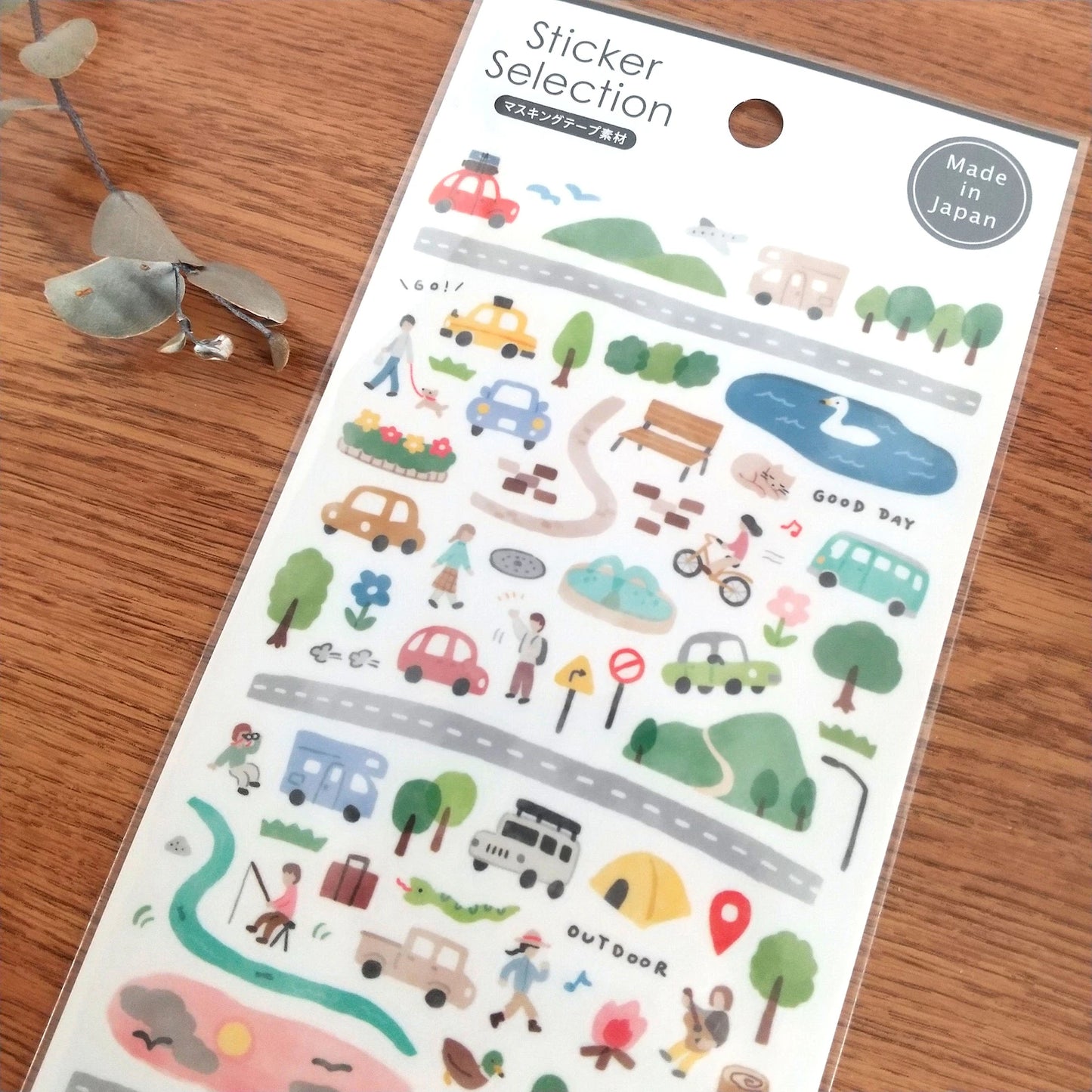 Detalle de pegatinas japonesas decorativas para diario o bullet journal