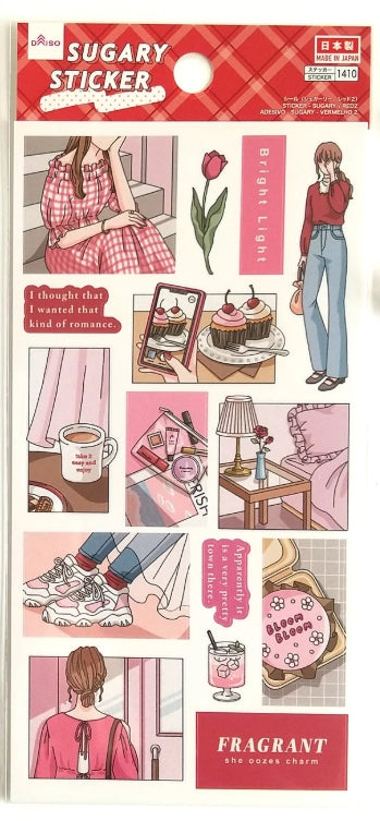 set de pegatinas rosa de sugary sticker