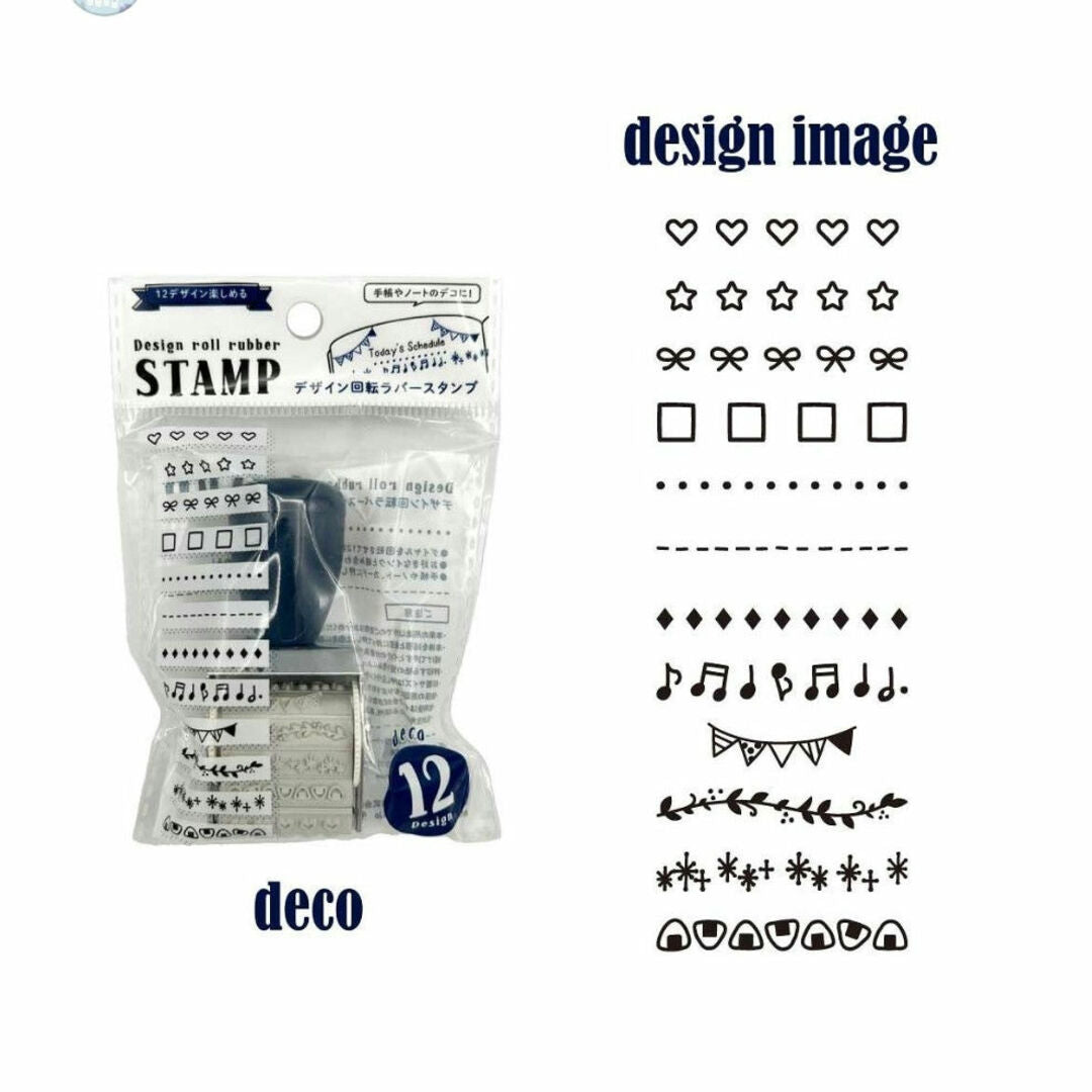 Motivos decorativos de papelería japonesa en formato de sello roll stamp