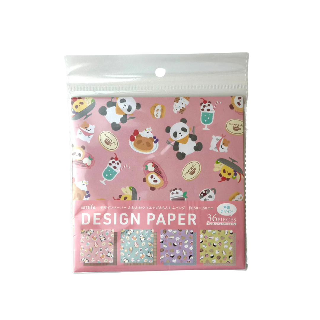 Papeles decorativos japoneses con pandas y pájaros adorables