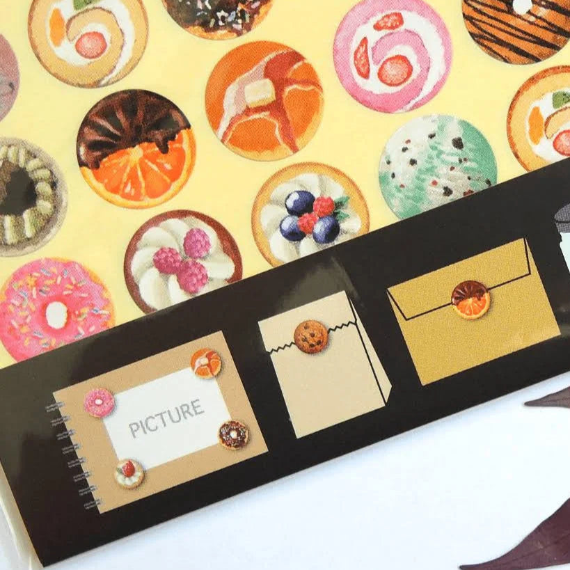 Set de pegatinas redondas Kyowa con diseños de postres japoneses y donuts
