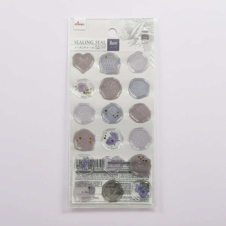 pegatinas de efecto lacre malva transparente papeleria japonesa españa vista frontal