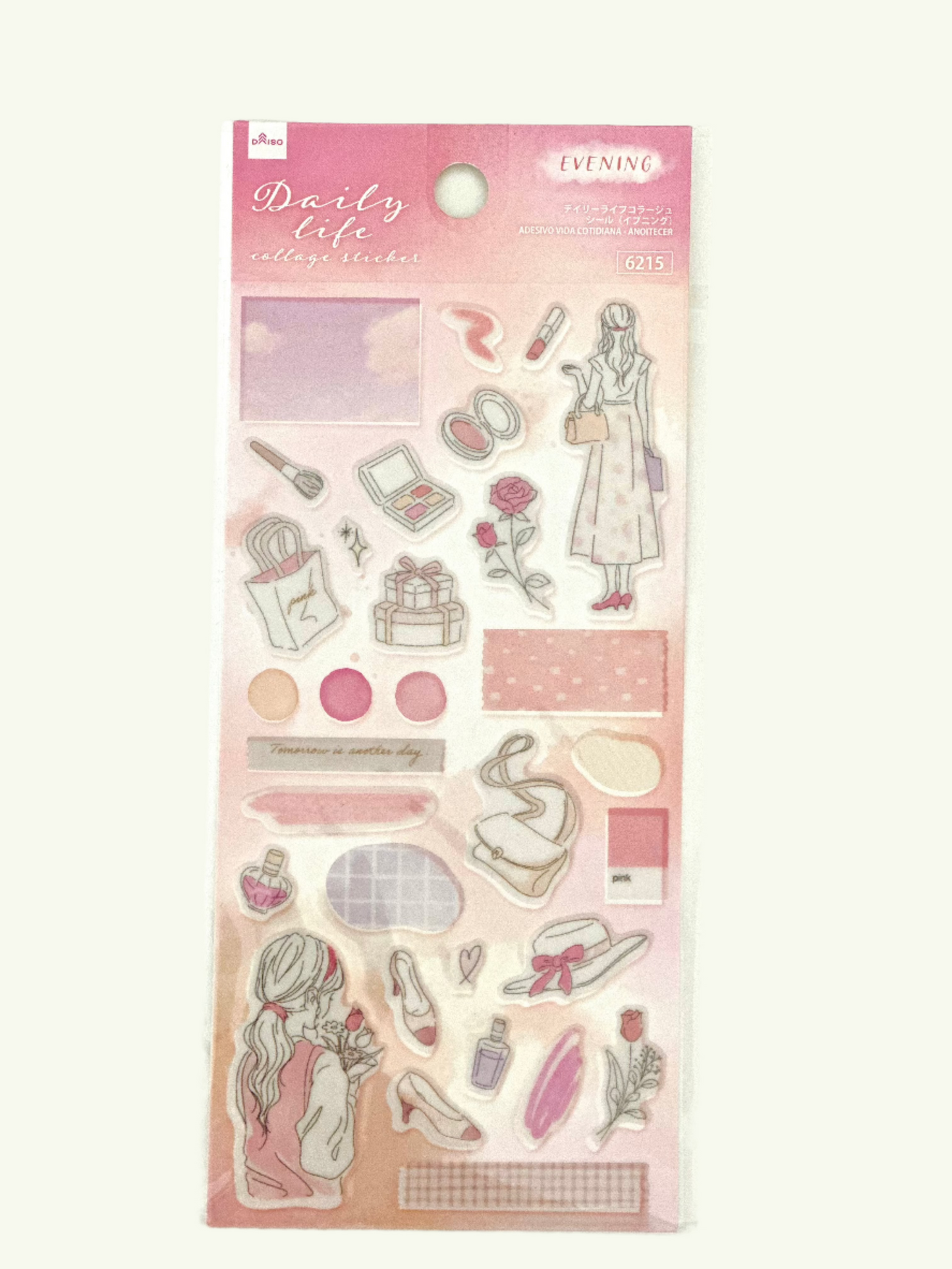 muestra de set de pegatinas vida diaria tarde