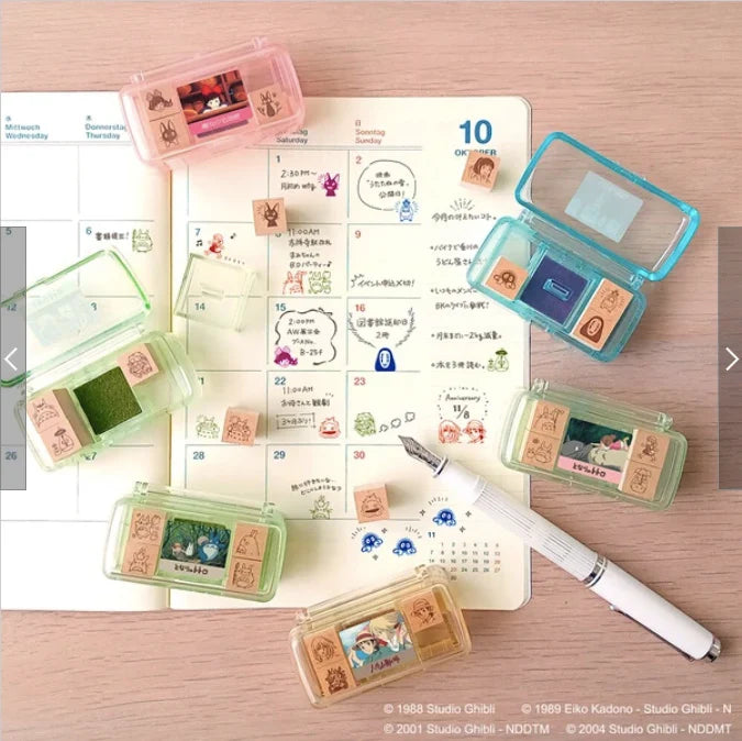 set de sellos studio ghibli con cuadernos