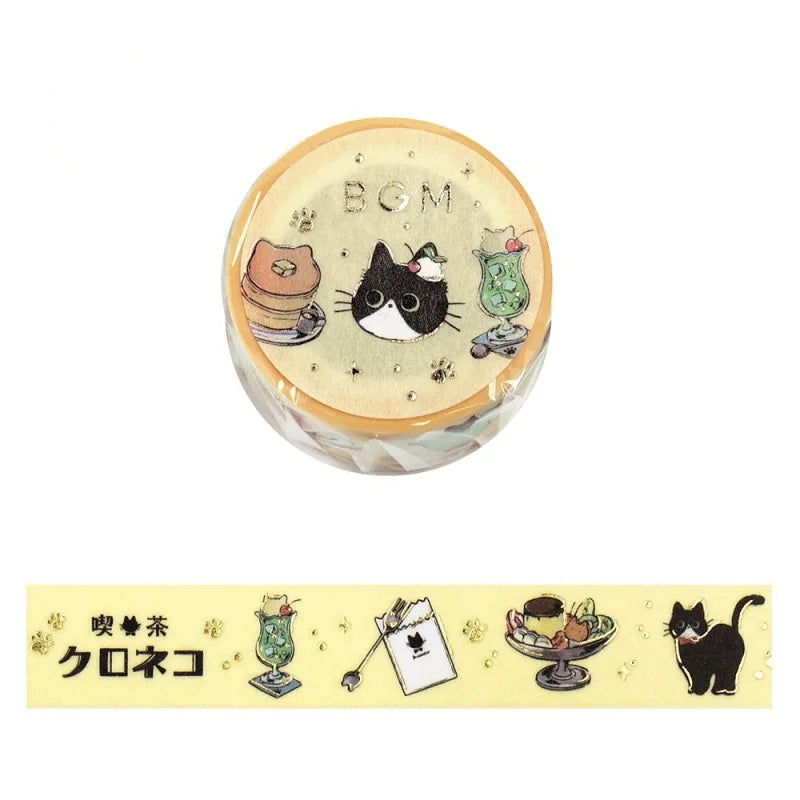 BGM | Washi Tape Decorativa Black Cat Cafe | Masking Tape