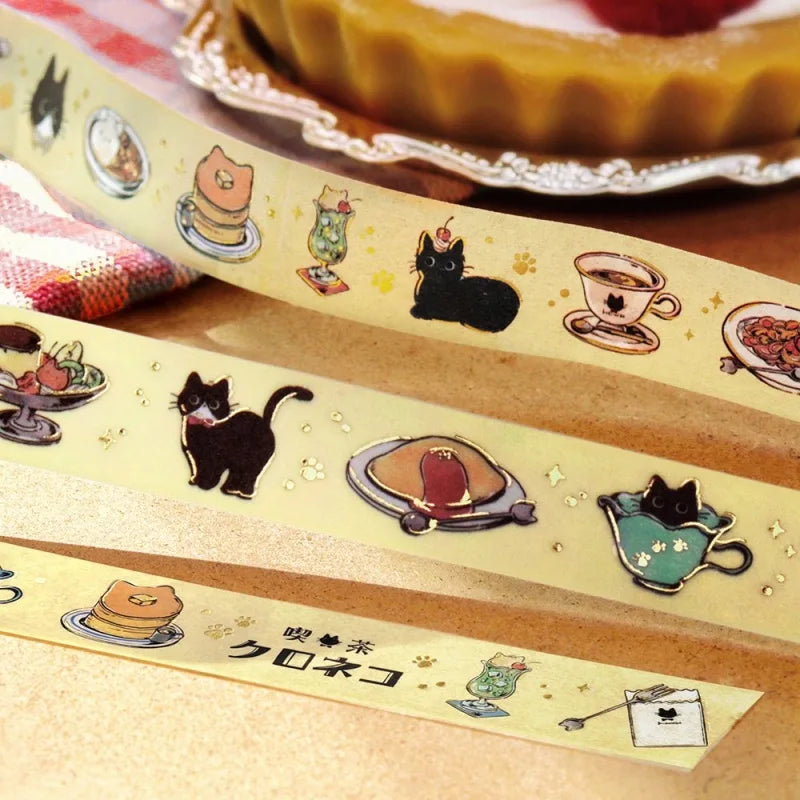 BGM | Washi Tape Decorativa Black Cat Cafe | Masking Tape