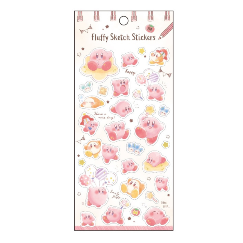 Kamio | Pegatinas Decorativas Fluffy Sketch Kirby | Nintendo