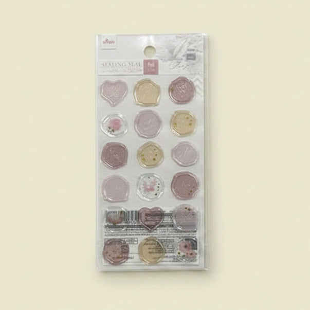 pegatinas de efecto lacre rosas transparente papeleria japonesa españa vista frontal