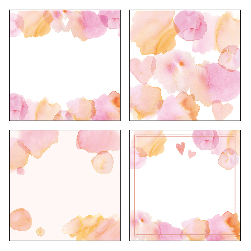 Green Flash | Memopad Cuadrado – Corazones Acuarela