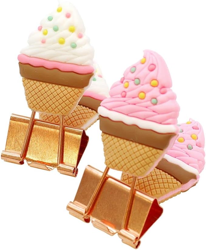 Art Print Japan | Set de Clips PLIC Ice Cream | Blanco y Rosa