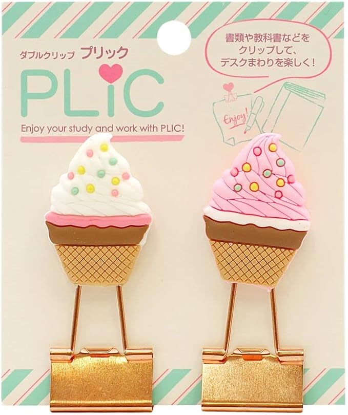 Art Print Japan | Set de Clips PLIC Ice Cream | Blanco y Rosa