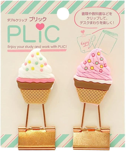 Art Print Japan | Set de Clips PLIC Ice Cream | Blanco y Rosa