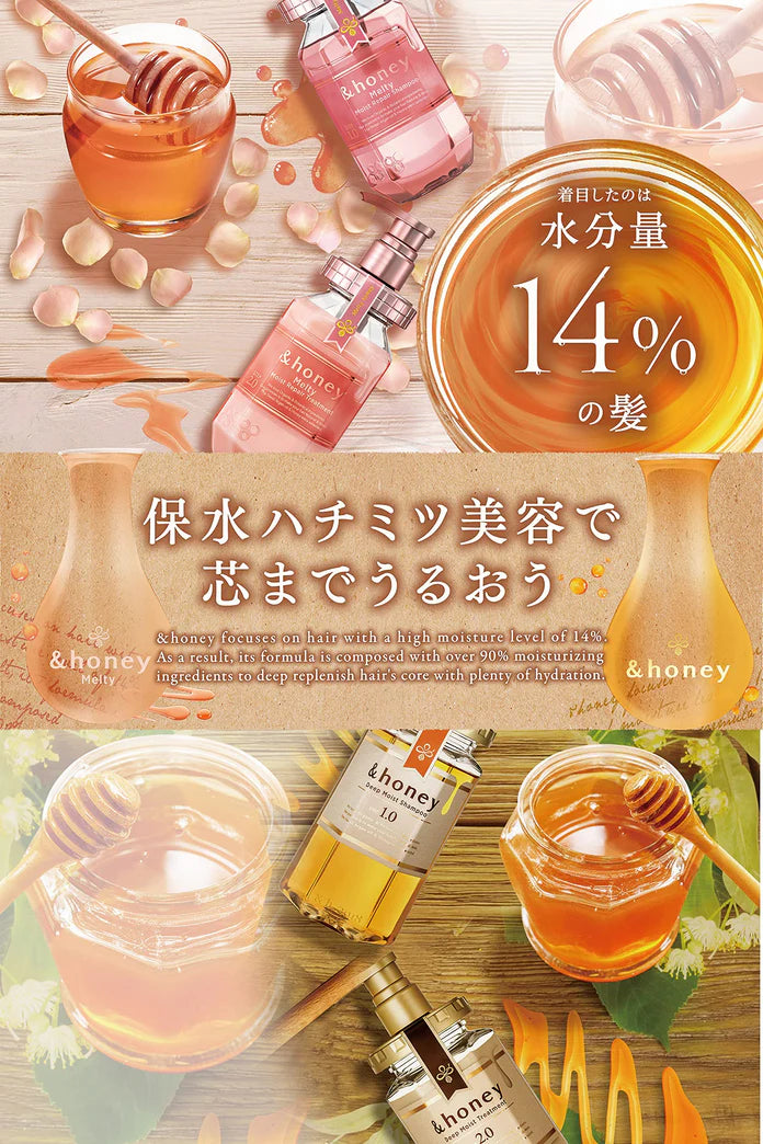 ViCREA| Recambio de champú hidratante &Honey Melty Moist 350 ml | Japón