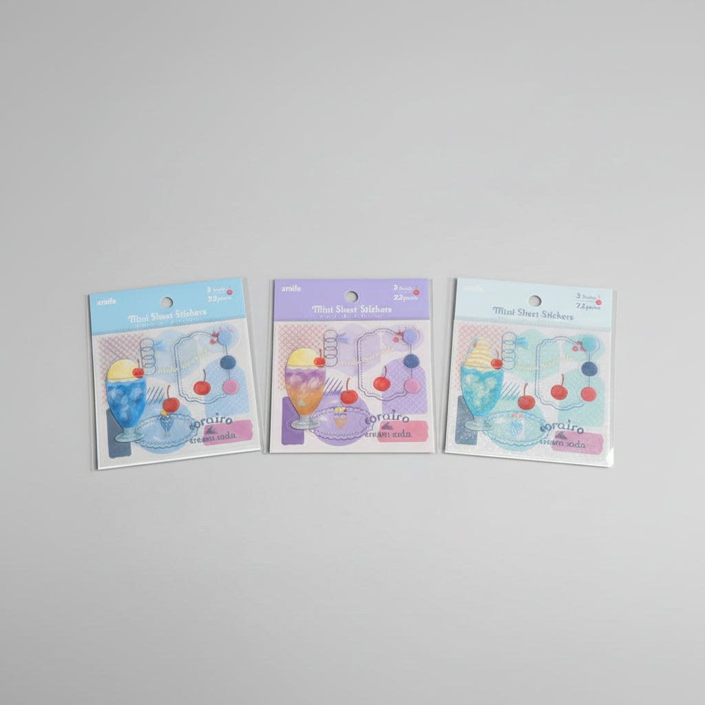Pegatinas amifa cream soda papelería japonesa tres modelos