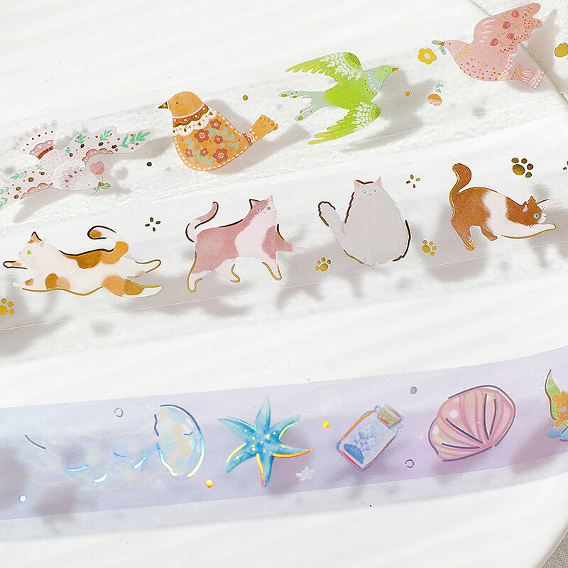 Detalle del patrón marino sobre washi tape BGM