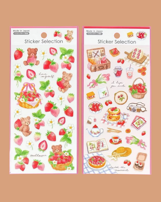 Gaia | Sticker Selection Pegatinas Picnic y ositos con fresas