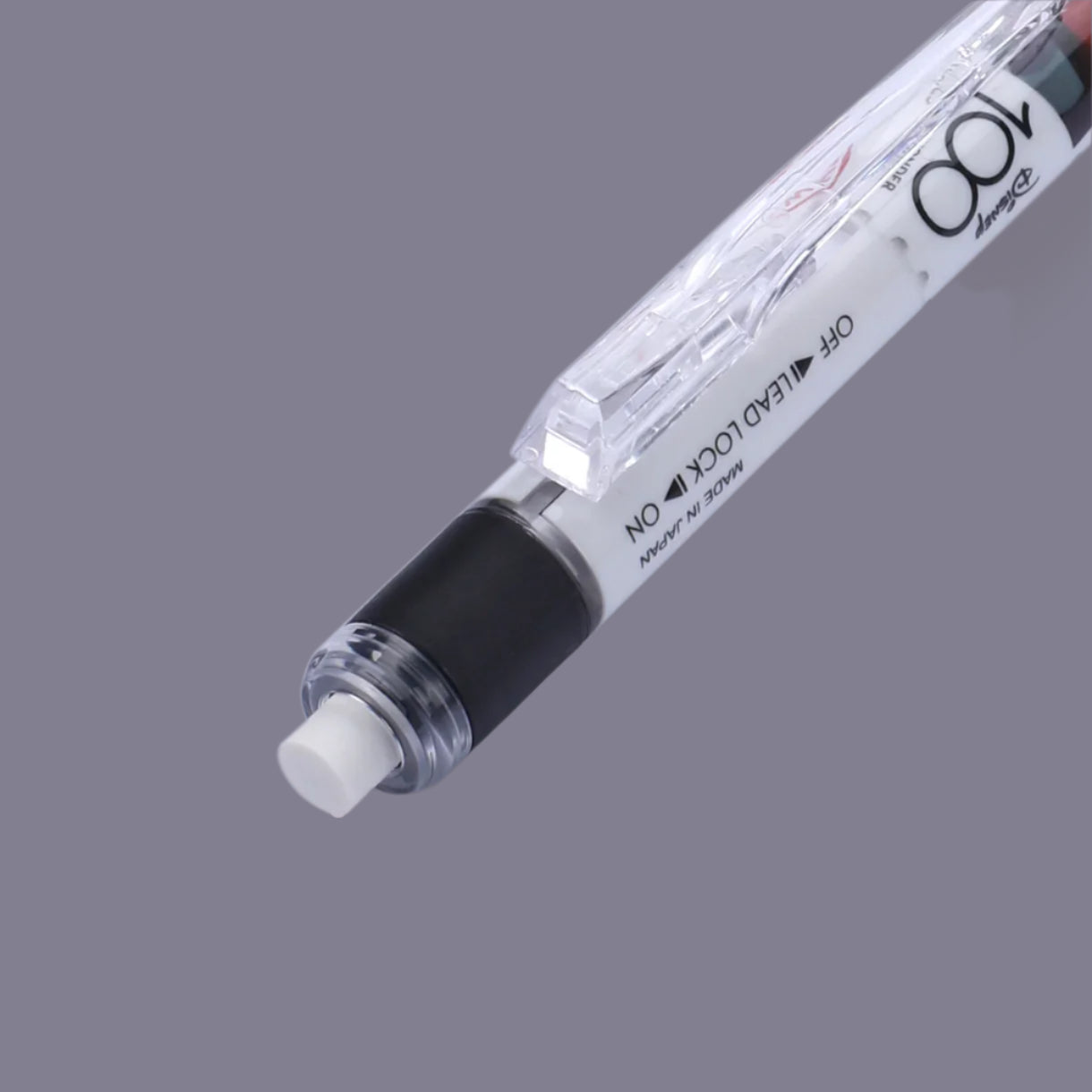 Detalle de la goma de borrar del portaminas Tombow MONO Graph Disney 100