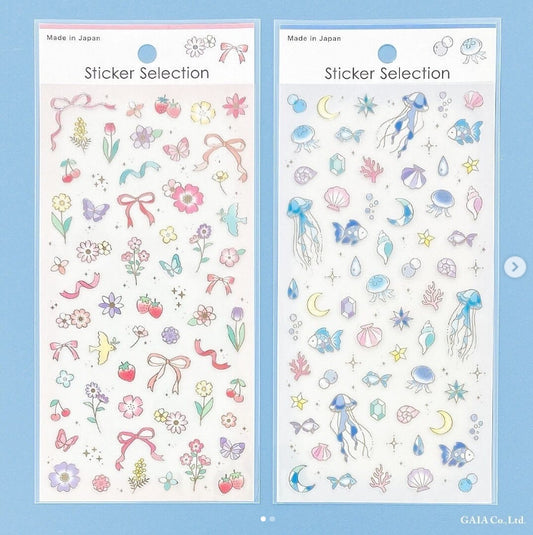 Pegatinas japonesas de lazos y meduzas foil metalizado