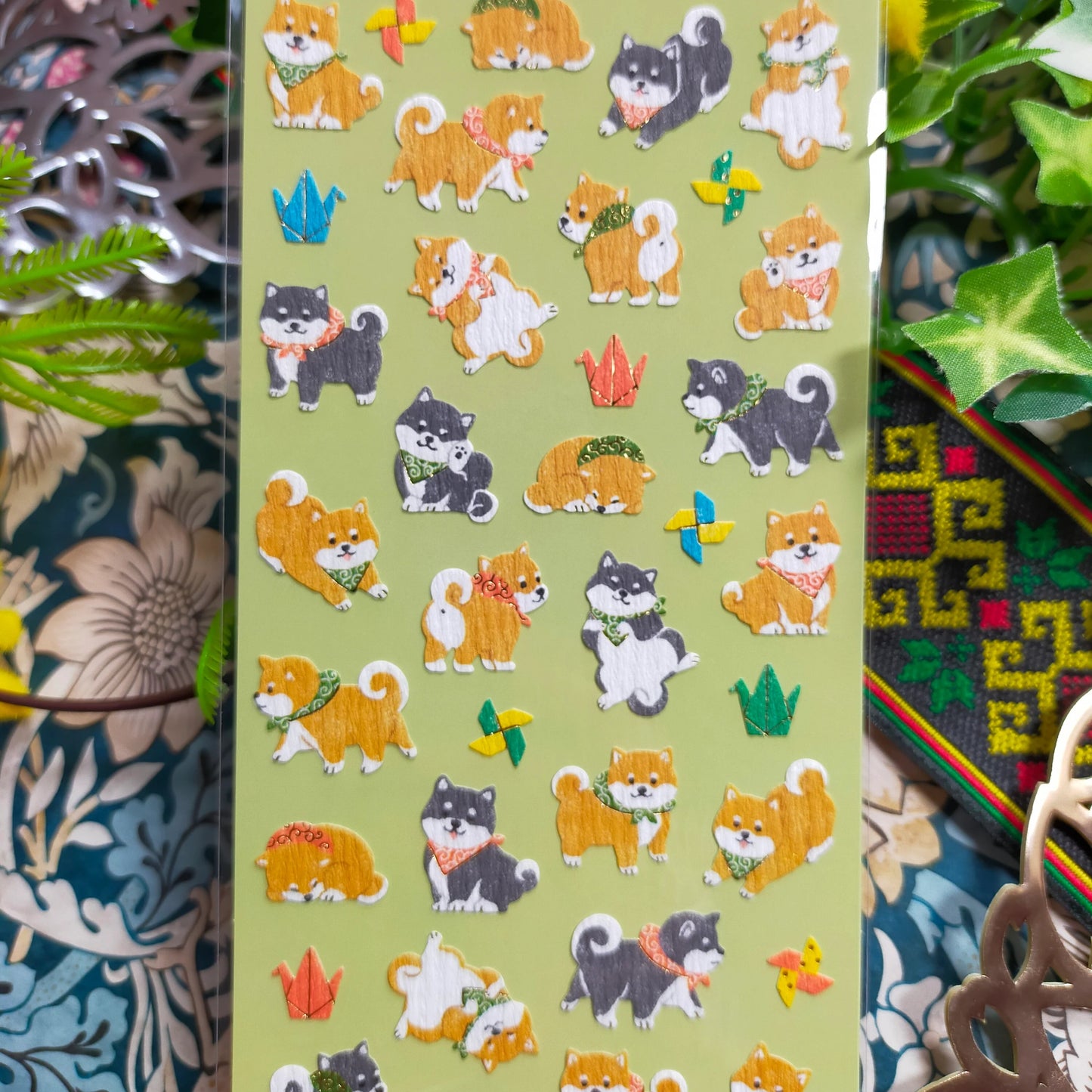 Gaia | Pegatinas de papel washi – Shiba Inu & Origami