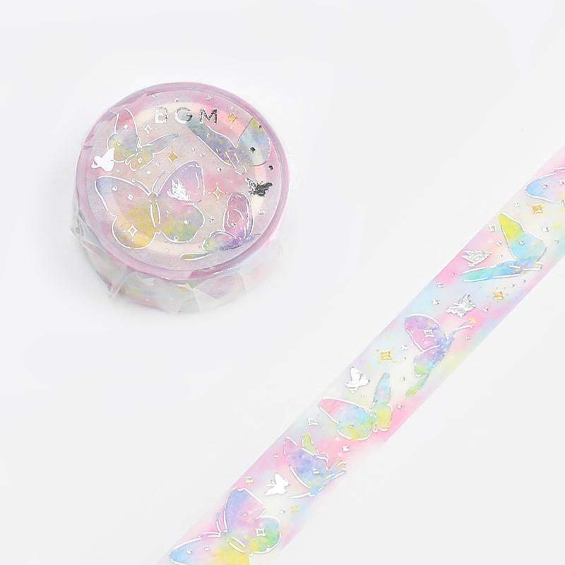BGM | Washi Tape Mariposas Pastel con Foil Dorado