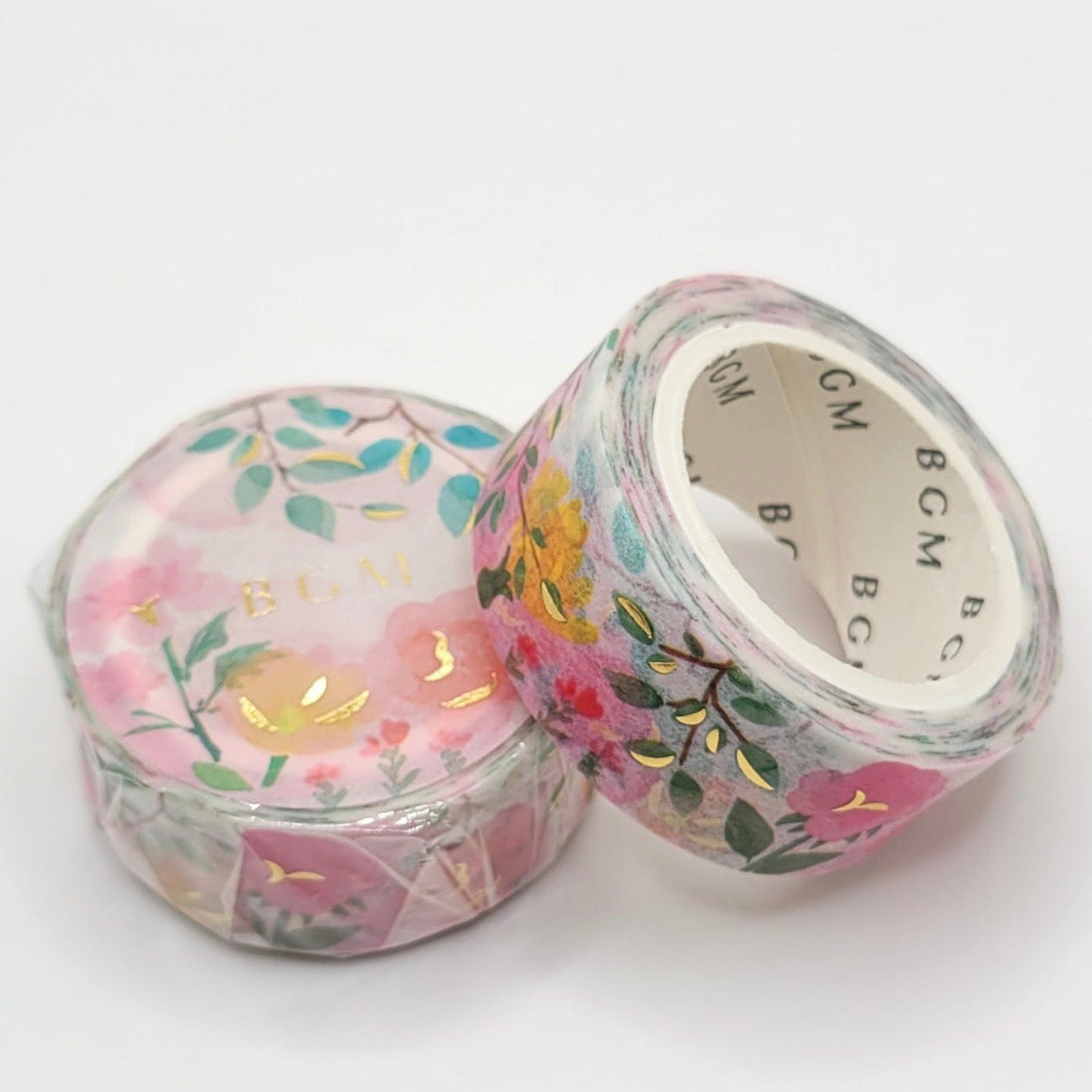 BGM | Washi Tape Rosas con Foil Dorado