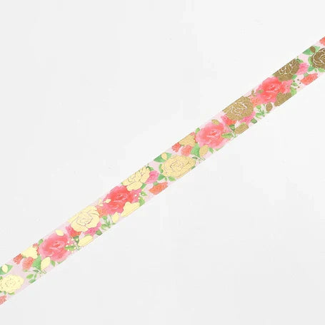 BGM | Washi Tape Rosas y Claveles con Foil Dorado