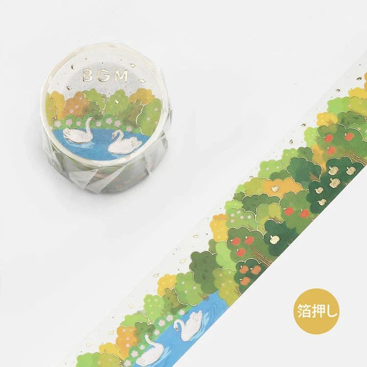 BGM | Washi Tape Lago de Cisnes con Foil Dorado