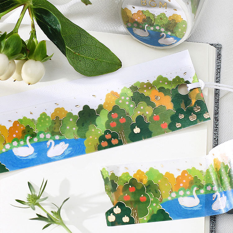 BGM | Washi Tape Lago de Cisnes con Foil Dorado