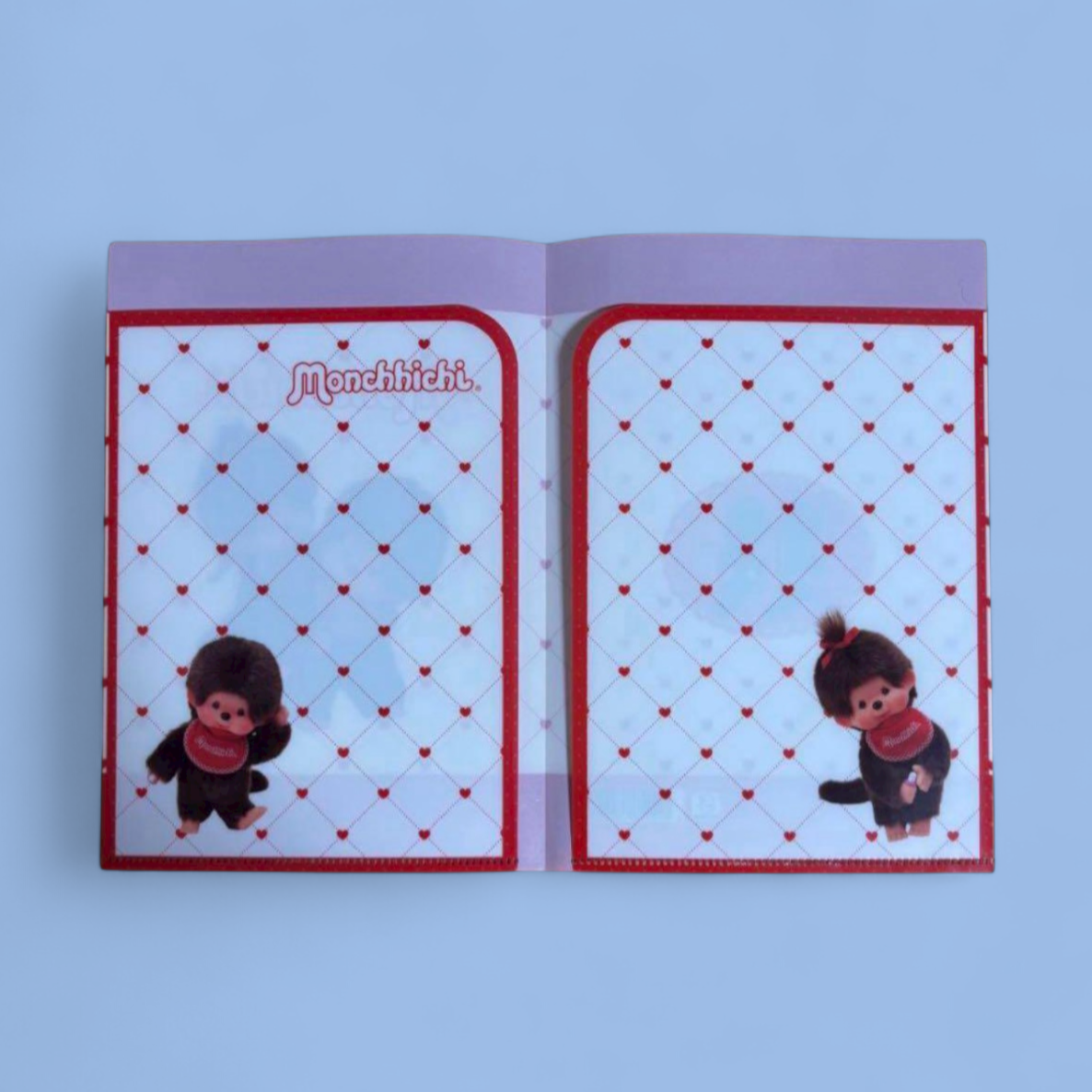 Carpeta Monchhichi con ilustraciones kawaii retro ideal para notas 