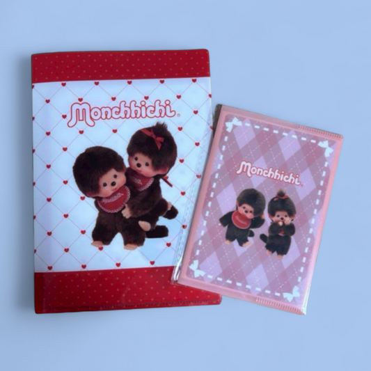 Set Monchhichi de papelería japonesa con carpeta A4 y cuaderno A6 diseño kawaii retro