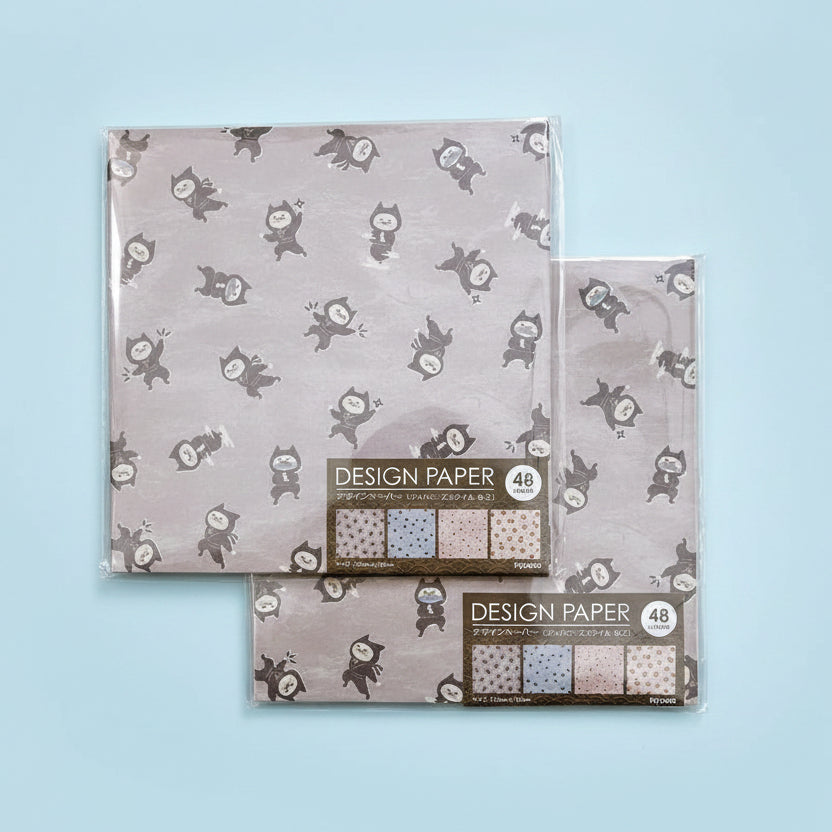 Set japonés de design paper Kyowa (4 patrones x 12 hojas) con gatitos tradicionales, ideal para origami sencillo, collage y envolver regalos. En Nagomi Papelería, papelería japonesa en España.