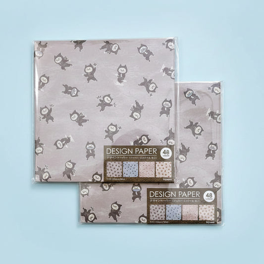 Set japonés de design paper Kyowa (4 patrones x 12 hojas) con gatitos tradicionales, ideal para origami sencillo, collage y envolver regalos. En Nagomi Papelería, papelería japonesa en España.