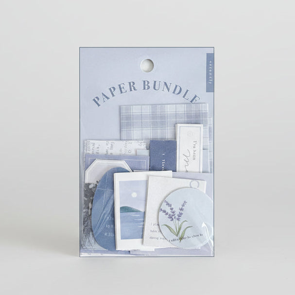 Mind Wave | Vintage Paper Style Sticker Set – Blue