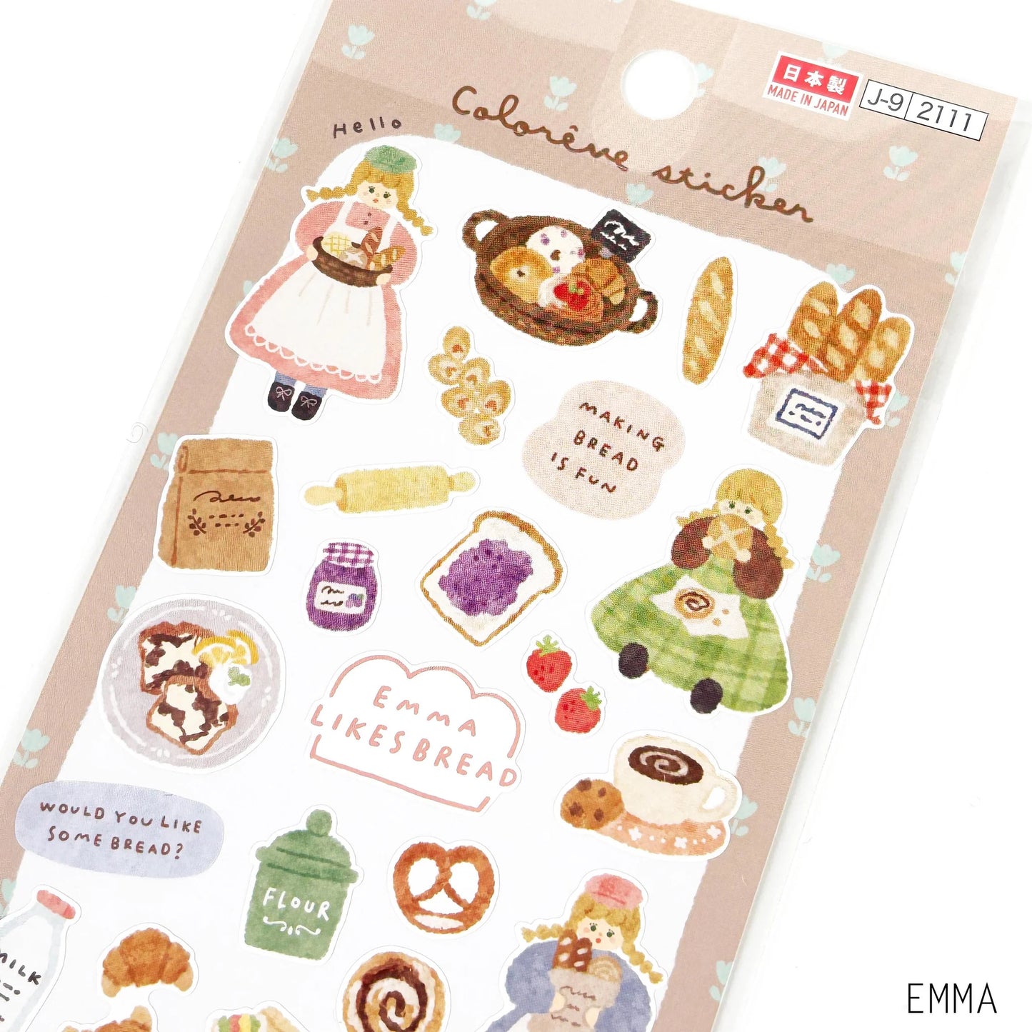 Lámina de pegatinas decorativas Daiso Coloréne con ilustraciones suaves de objetos cotidianos y estética cozy