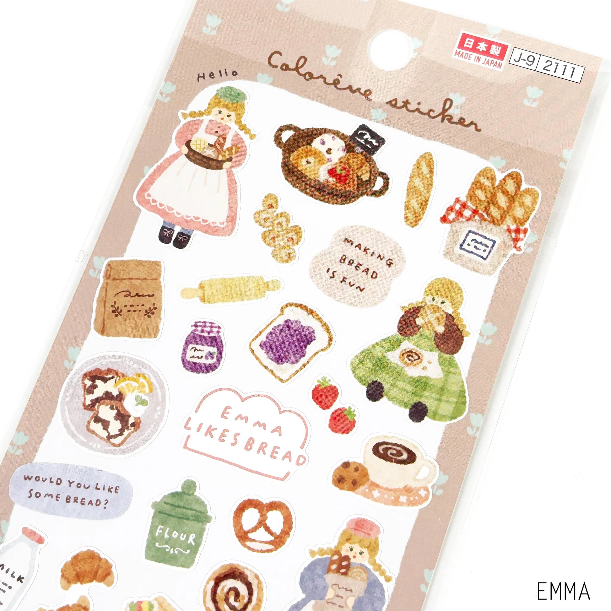 Lámina de pegatinas decorativas Daiso Coloréne con ilustraciones suaves de objetos cotidianos y estética cozy