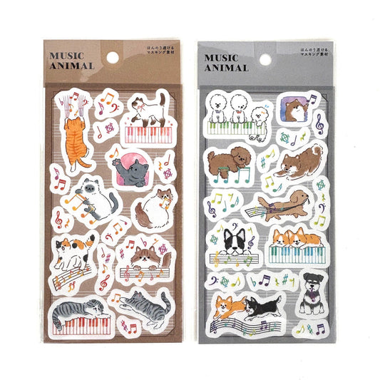 Daiso| Pegatinas Music Animal – Notas Musicales